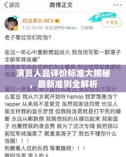 演员人品评价标准大揭秘，最新准则全解析